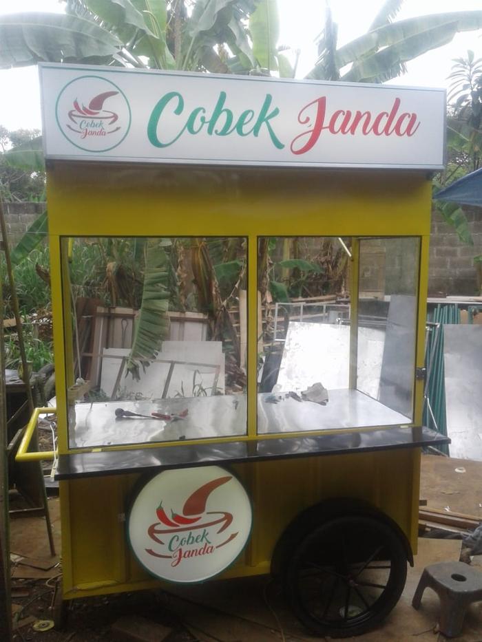 Gerobak Besi Jualan Nasi Pedas Ayam Goreng Kuliner Dll