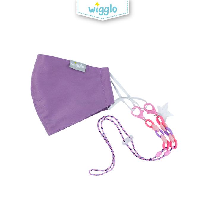 Wigglo Face Mask With Colorful Strap Mask Pink Purple