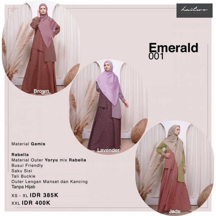 Gamis Wanita By Haitwo EMERALD 001 01 Dress Simpel Kondangan COD
