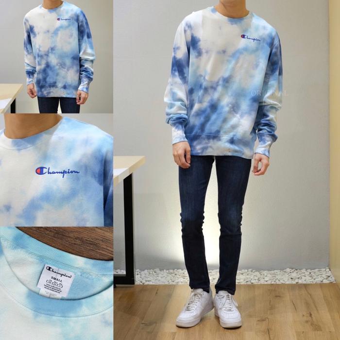 Sweater Champion Tie Dye Small Script Logo Original