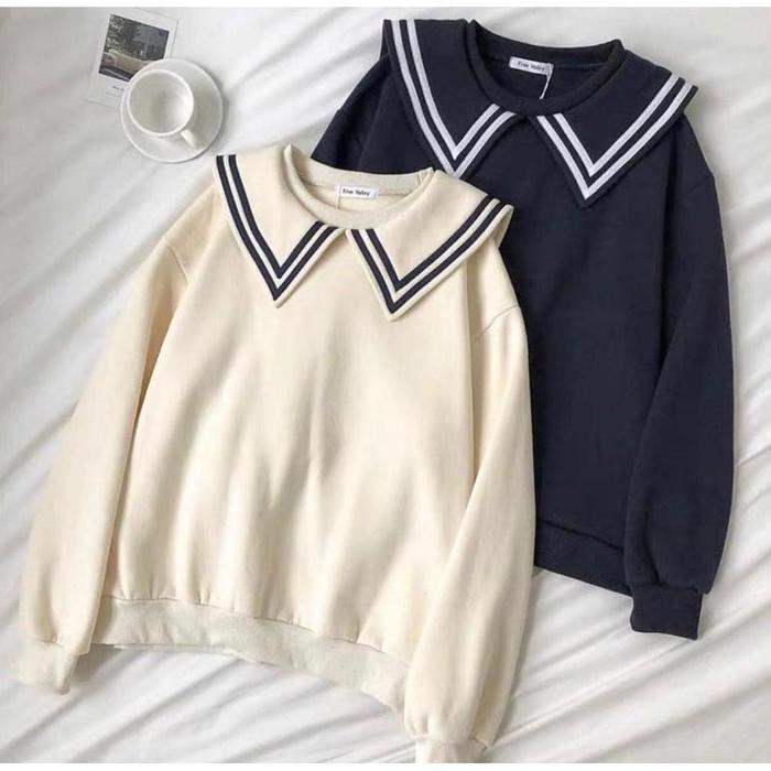 Pulma Top Sweater Crewneck Wanita Korean Style Sweter Fashion Outfit