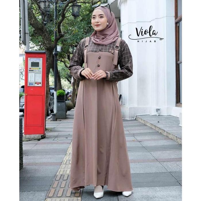 Gamis Remaja Simpel Terbaru Naura Dress Ori Viola Hijab Terlaris Dan