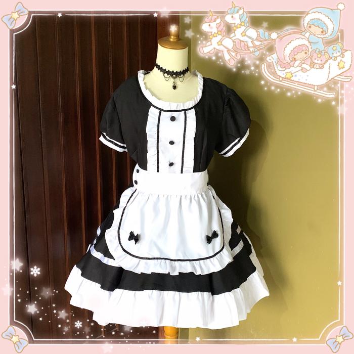 MAID DRESS HITAM PUTIH/DRESS MAID/KOSTUM MAID/COSPLAY