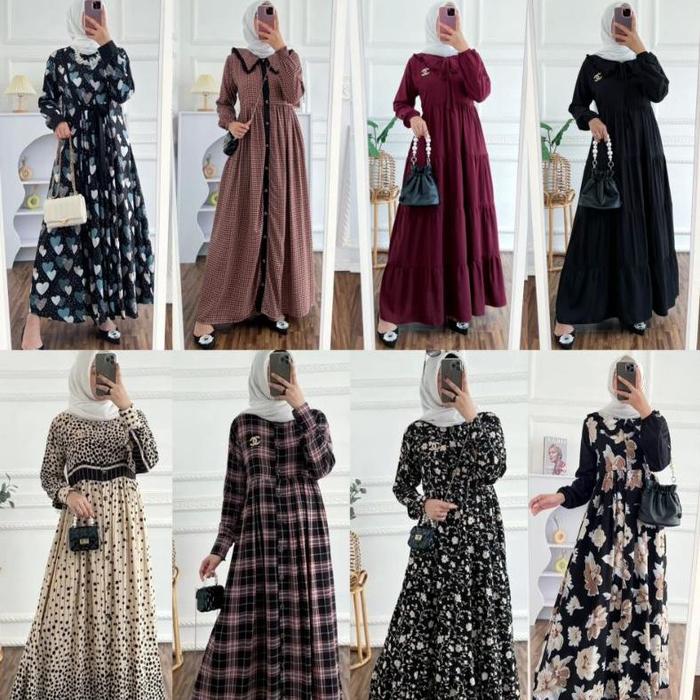 Pakaian Muslim Dress Pantai Gamis Viscose Rayon Premium Outfit Hijab