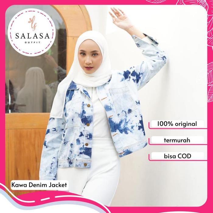 Kawa Tie Dye Crop Denim Jacket By Salasa Outfit