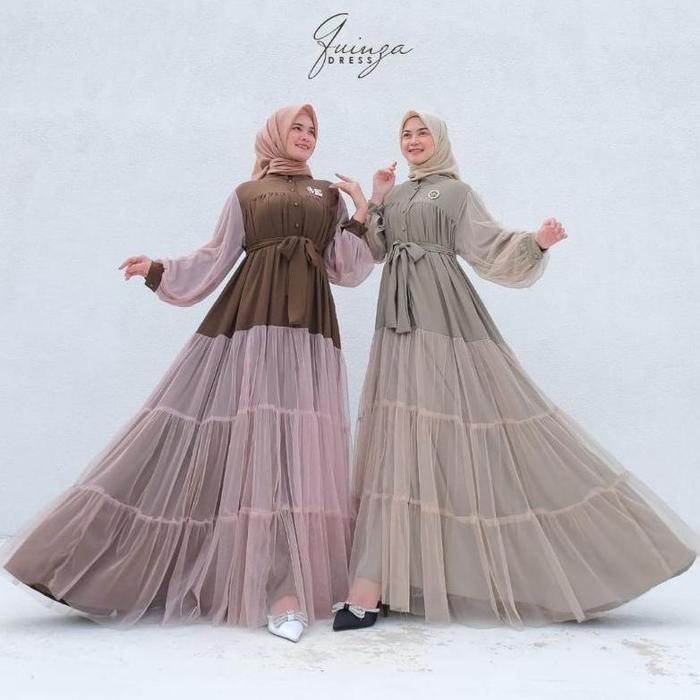 Mk Dress Quinza Gamis Jumbo Ld 120 Original Brand Dres Cantik Mewah