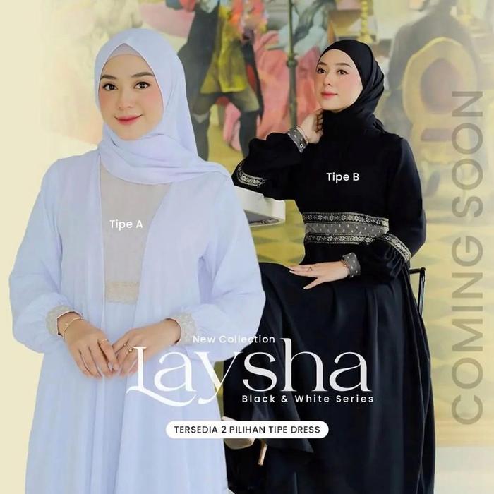 Gamis Putih Premium Laysha Dress Puring Gamis Wainta Muslimah Limited