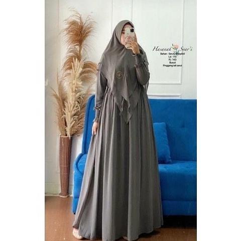 Pakaian Hasanah Syar'I /Fashion Outfit Muslimah Terbaru 2022 /Gamis