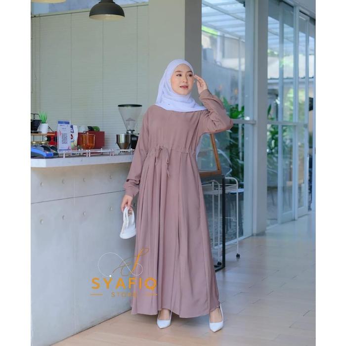 Clarisa Dress | Gamis Maxy Maxi Polos Remaja Outfit Muslim Wanita