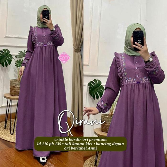 Belvany Qirani Maxy Gamis Katun Premium Bordir Bunga Maxy Original