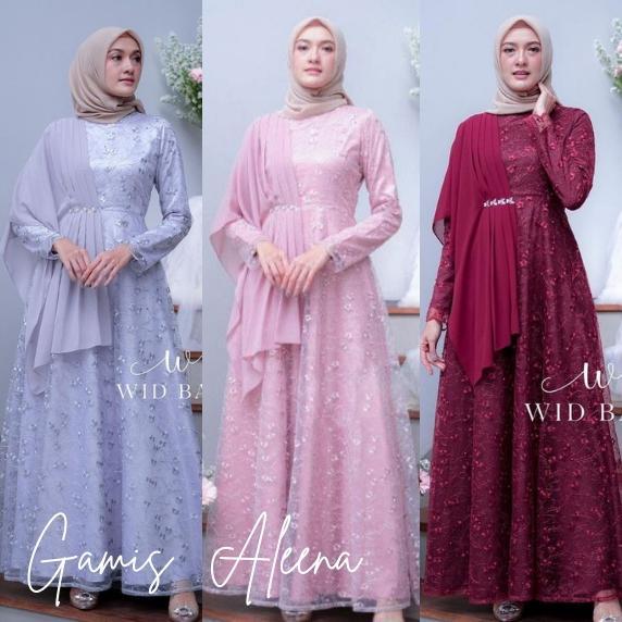 Jumbo Xxl Gamis Brokat Aleena Terbaru | Gamis Kondangan Layer