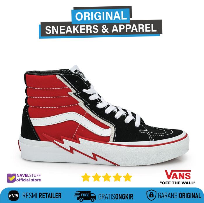 VANS SK8 Hi Bolt CU Black/Red Original Resmi BNIB