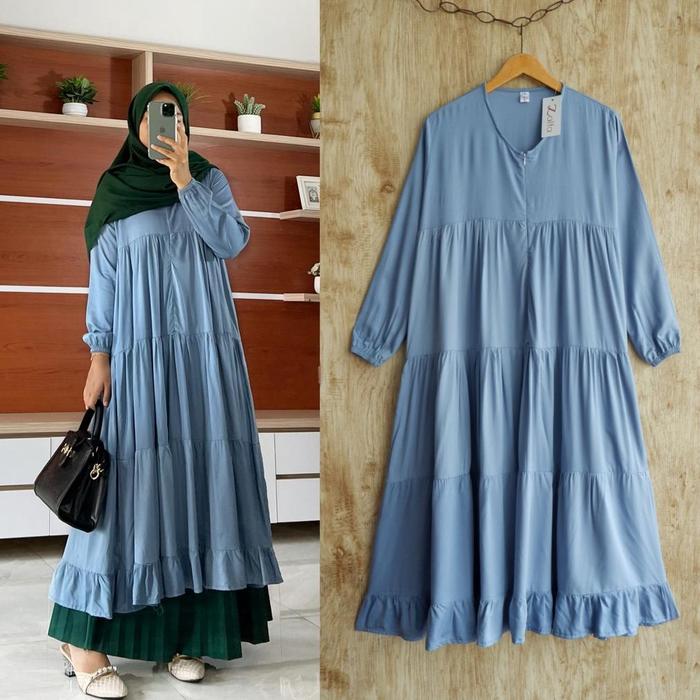 Ayana Midi / Long Tunik / Dress Polos / Dress Rayon