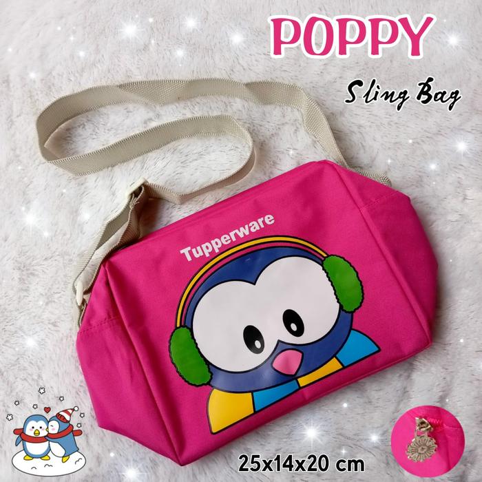 Tupperware Tas Sling Bag Poppy ( Zipper bunga es)