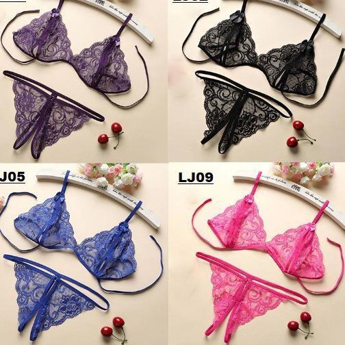Set Bra G String Wanita Sexy Miss Isyana Open Crotch