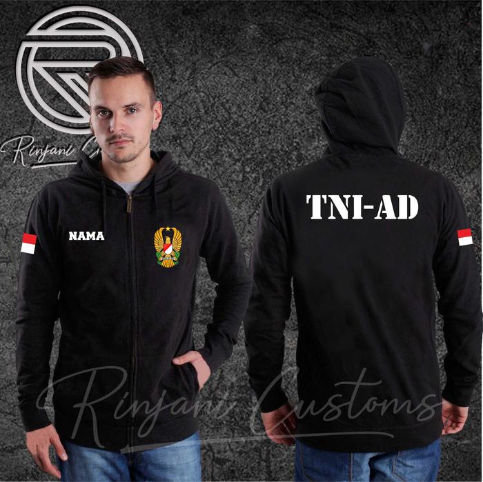 JAKET HOODIE TNI AD GRATIS NAMA DAN MASKER JAKET TNI ANGKATAN DARAT