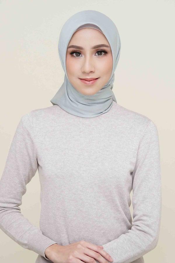 Hijab Segi Empat Restu Anggraini Turkish Voal - Ash Grey