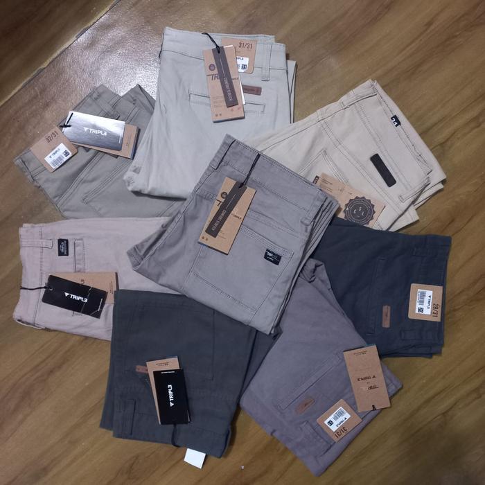celana panjang chinos Triple pria - Tripl3 jeans men longpants