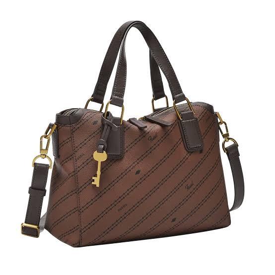 Fossil Jacqueline Satchel Brown Black