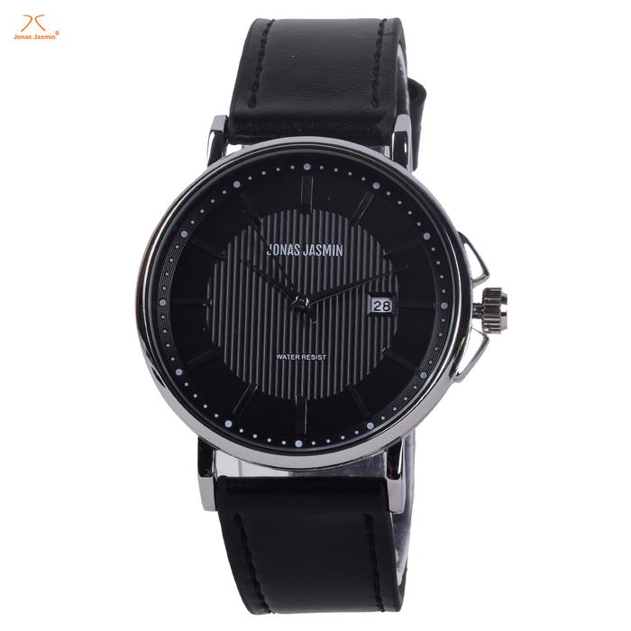 Jonas Jasmin JJ-3111M Jam Tangan Analog Pria - Silver - Black