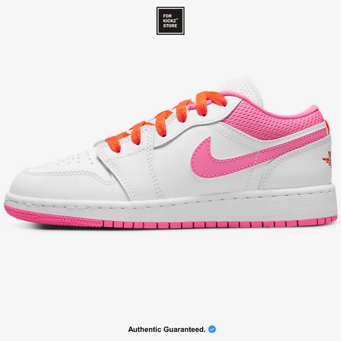 NIKE AIR JORDAN 1 LOW WHITE PINKSICLE SAFETY ORANGE