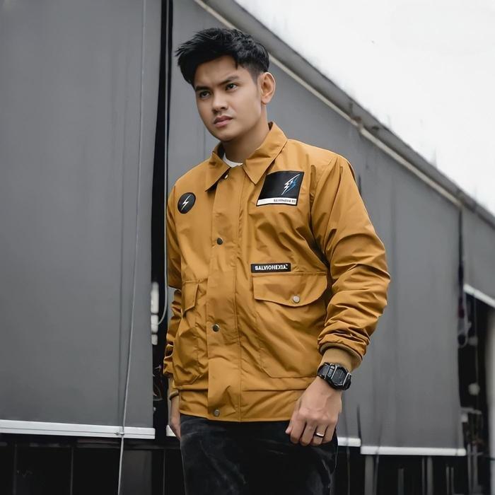 Slvhx Patrol Flight Jacket Lightning Bomber Jacket Shades of Brown