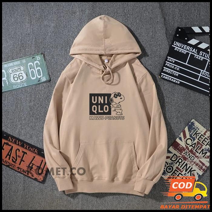 Sweater Hoodie Uniqlo Snoopy Jaket Hodie Outwear Fleece Unisex M XXL