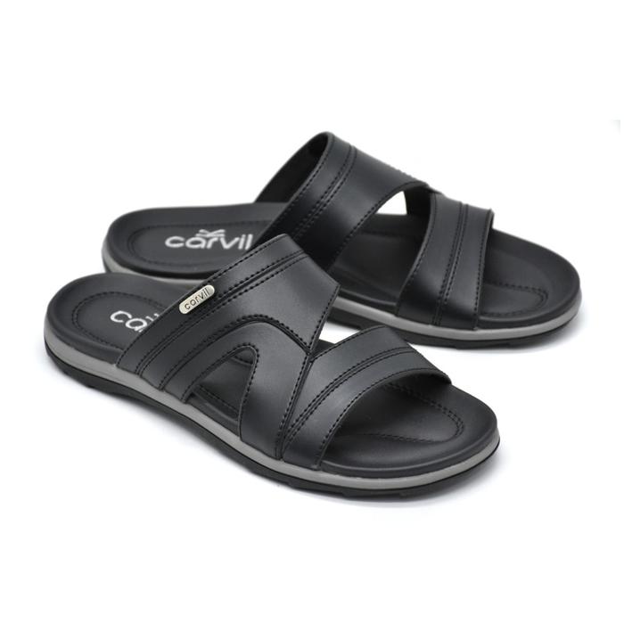 Carvil Sandal Pria Dunhil-03 M Black dan Brown