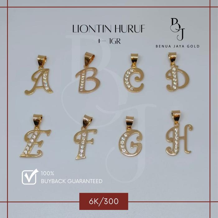 Liontin Huruf Emas 6K/300