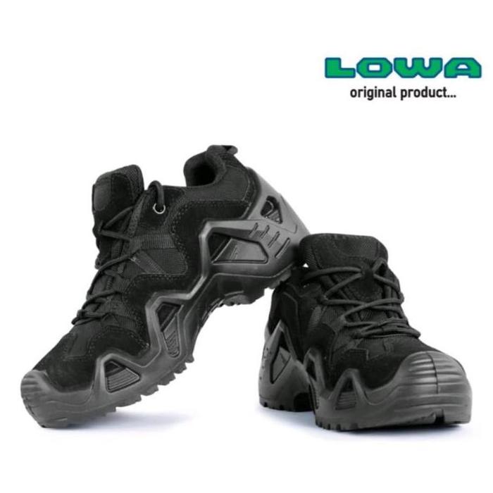Sepatu Hitam Pendek Pria LOWA Zephyr Lo-Boots 4.0 Tactical Outdoor Ijo