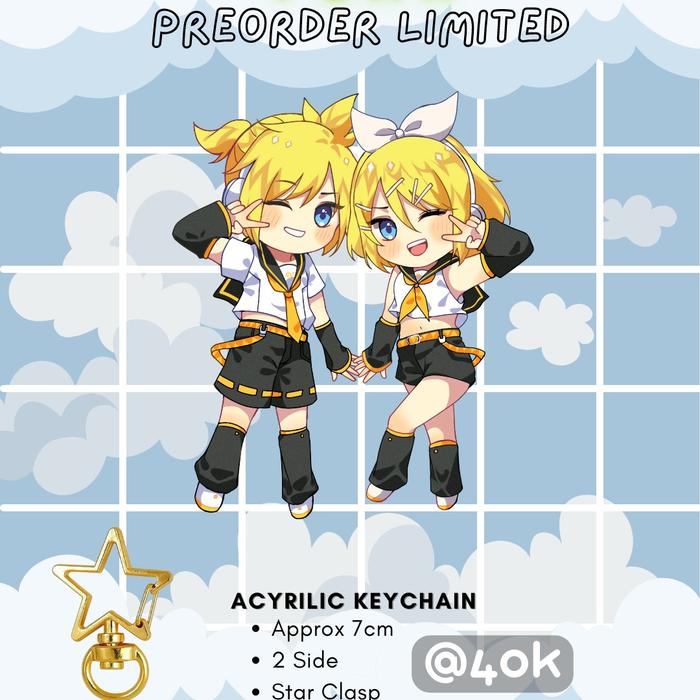 Vocaloid Acyrilic LenRin Keychain Couple by Rankskun (Vocaloid)