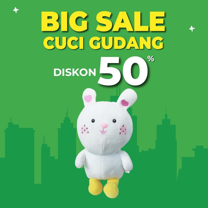 Boneka Lucu Marmut Putih Sepatu Boots Kuning Bahan Lembut