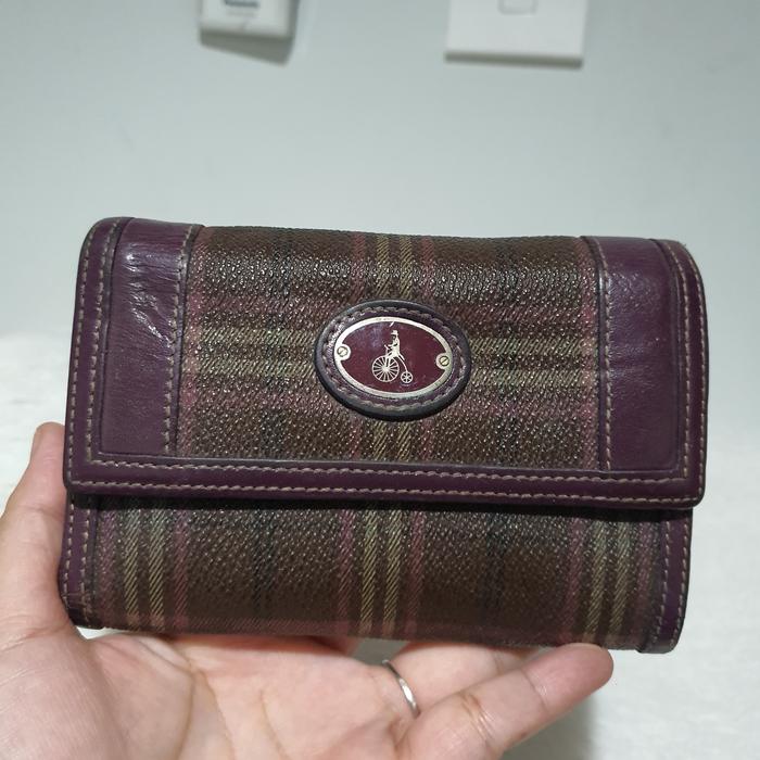 Dompet lipat pendek PVC kulit ungu Beanpole BP Ungu