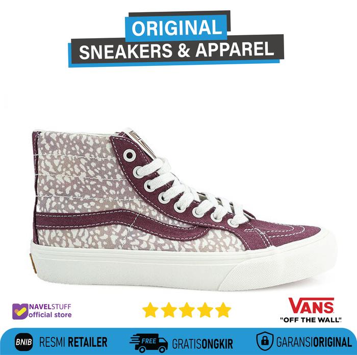 VANS SK8 Hi Eco Theory Decon SF 38 Animal/Mauve Wine Original Resmi