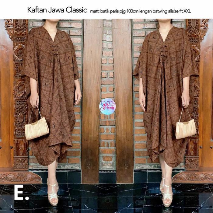 Baju Batik Wanita Kaftan Modern Dress Tunik Jw Cl 2 Paris -Mg