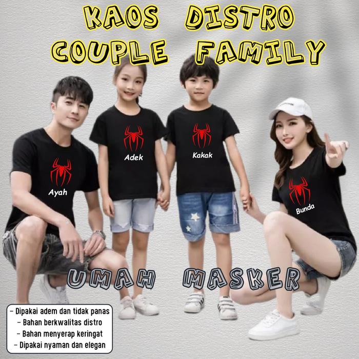 kaos spiderman couple keluarga/ kaos couple family spiderman