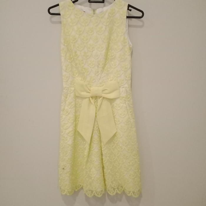 Preloved Derhy Dress Brukat Yellow original almost new