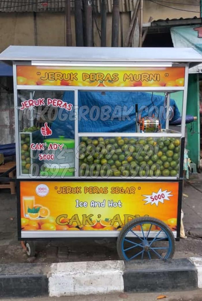 Gerobak Es Jeruk Peras Alumunium Roda Motor Aluminium