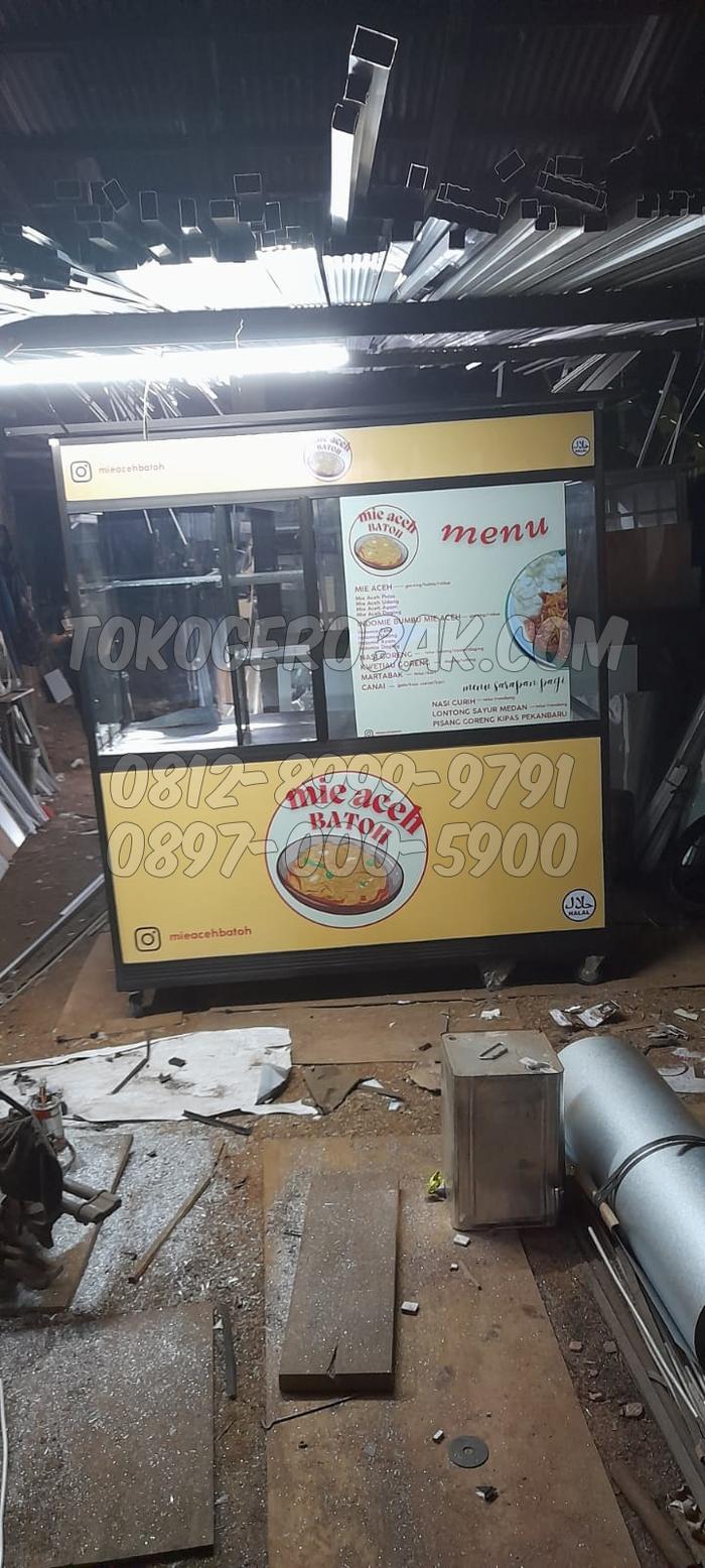 Gerobak Mie aceh alumunium hitam