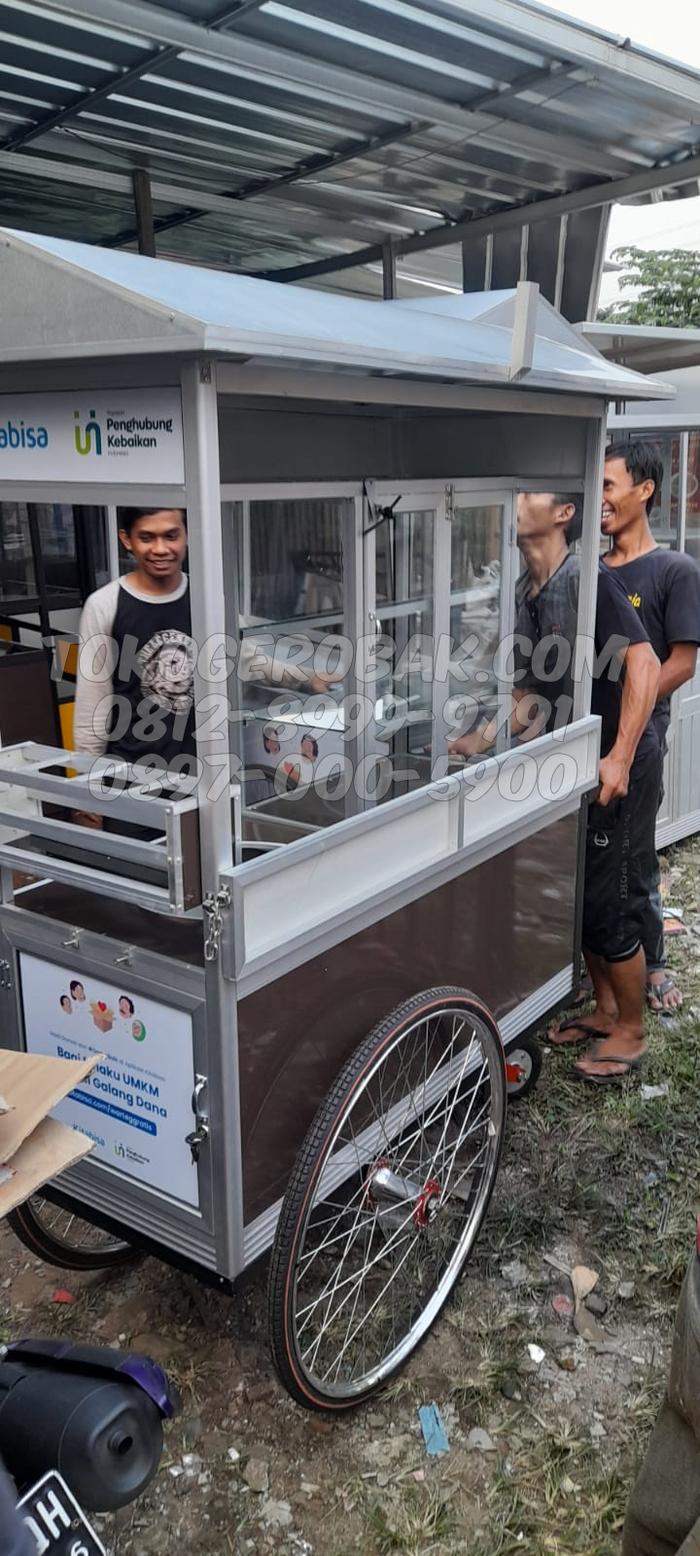 Gerobak Bakso Aluminium Serbaguna Murah Mewah