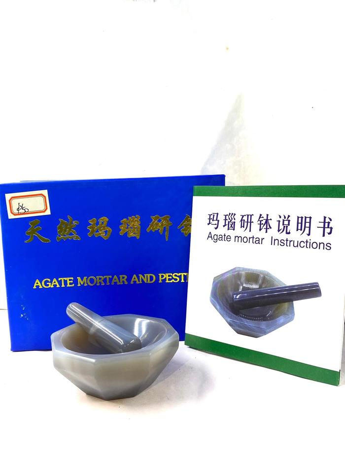 Natural Agate Mortar and Pestle Grind The Solid Make 50 mm