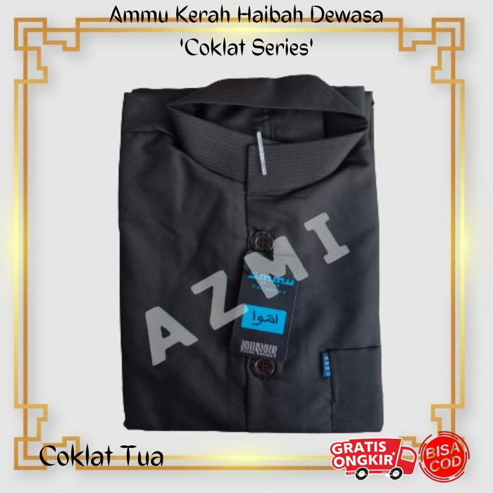 Promo Baju Koko Ammu Dewasa Original Coklat Tua Termurah!!!
