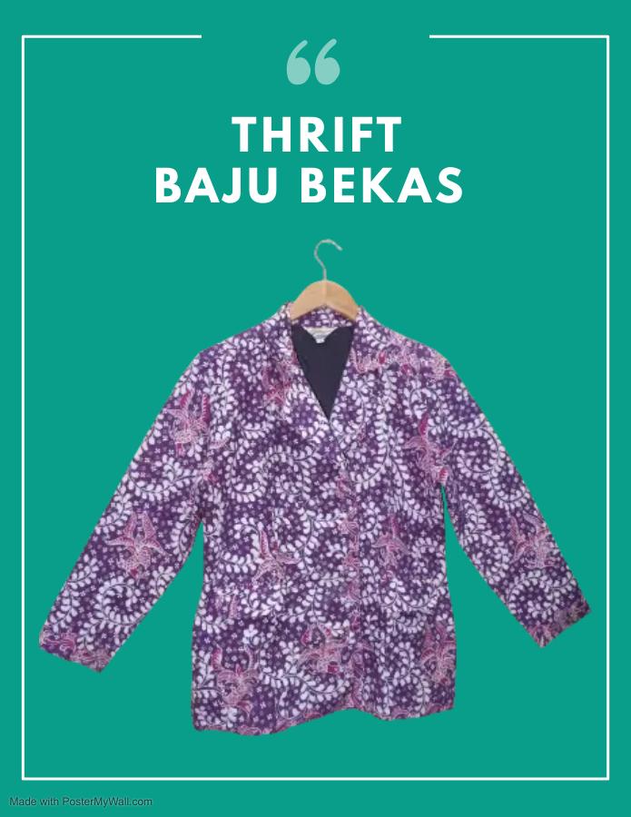 PRELOVED BLAZER BATIK BAJU KANTOR UNTUK WANITA