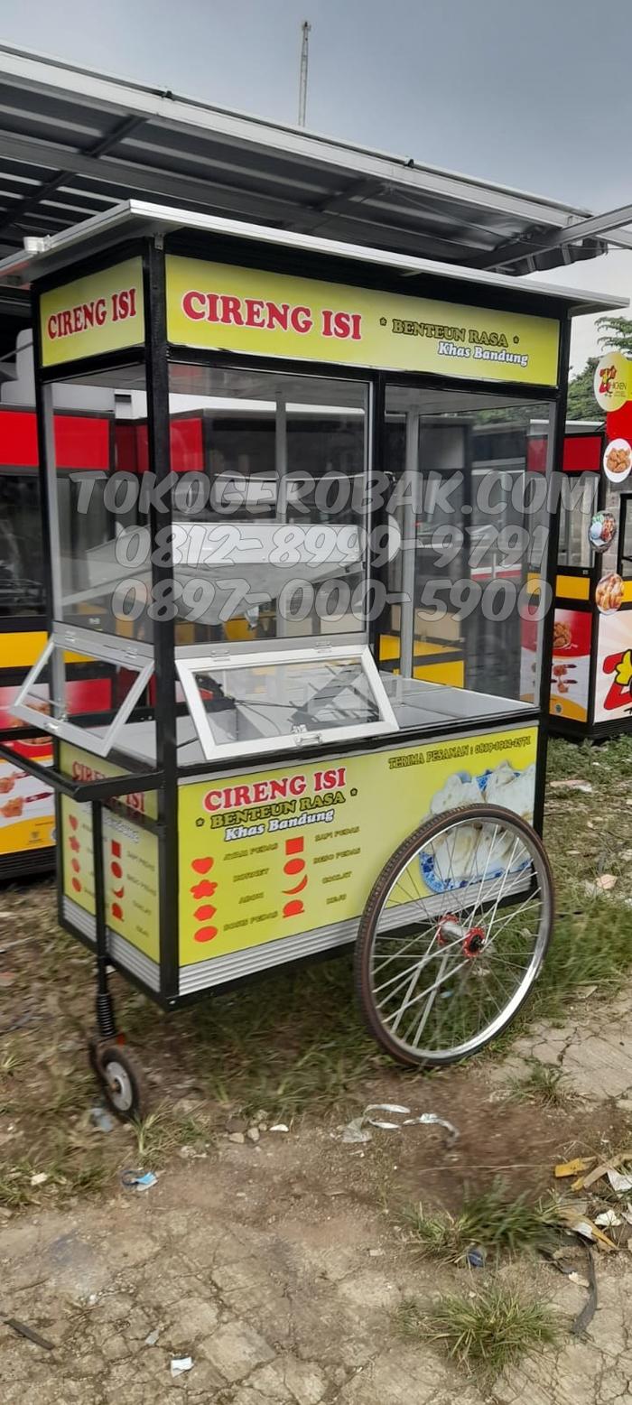Gerobak cireng alumunium 120x60 roda becak