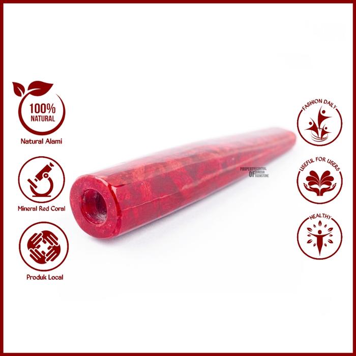 Pipa Rokok Marjan Asli Batu Red Coral Model Gading