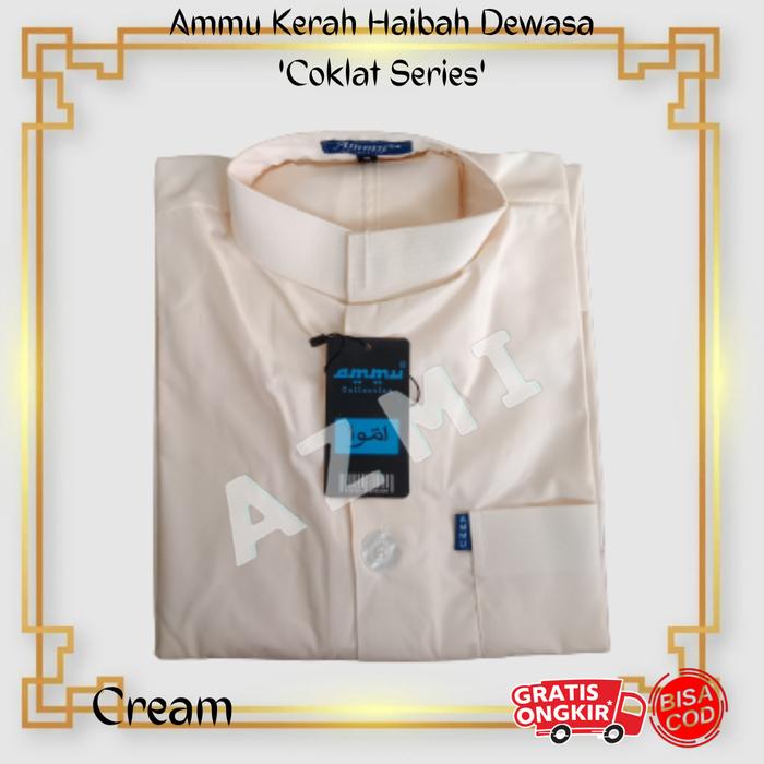 Promo Baju Koko Ammu Dewasa Original Coklat Cream Termurah!!! Muslim Panjang