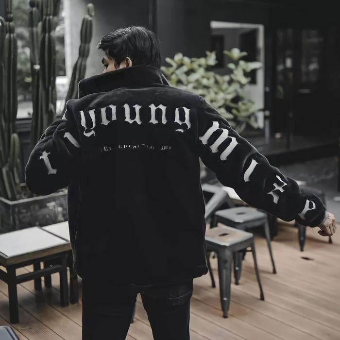 Optimize Sherpa Jacket Young Black | Jaket Sherpa