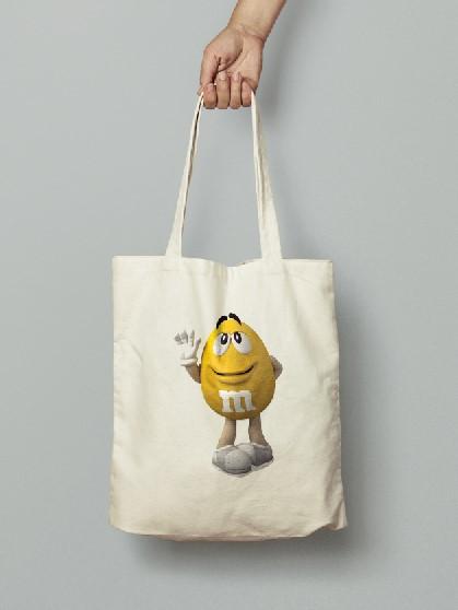 CUTE TOTE BAG chocolate mini M&Ms CUSTOM DESIGN canvas premium