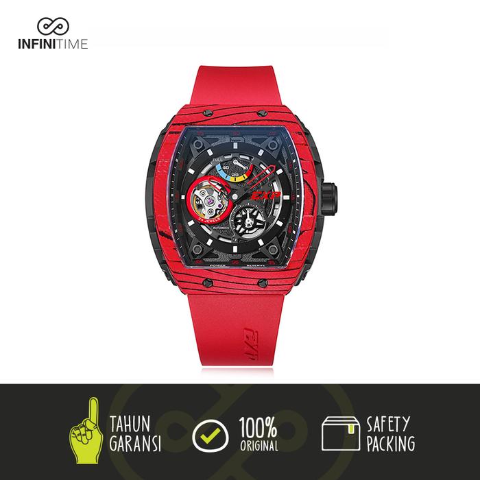 Jam Tangan Expedition E6782 E 6782 Red Carbon Pria Automatic Limited