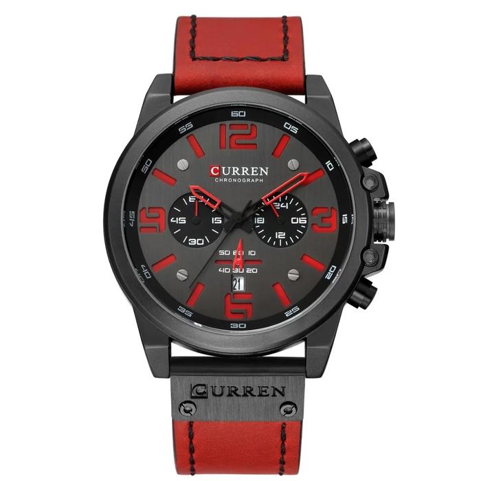 CURREN Jam Tangan pria enam-jarum kalender bisnis tahan air 8312
